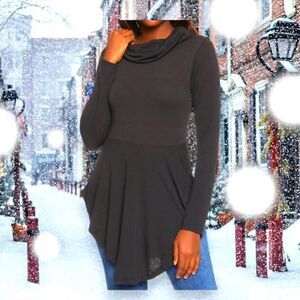 Rouge Cowl Neck Peplum Plus Size Top